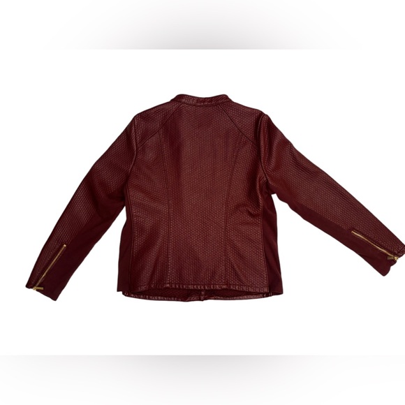 Calvin Klein Faux Leather Burgundy Jacket - Size XL - Picture 5 of 11
